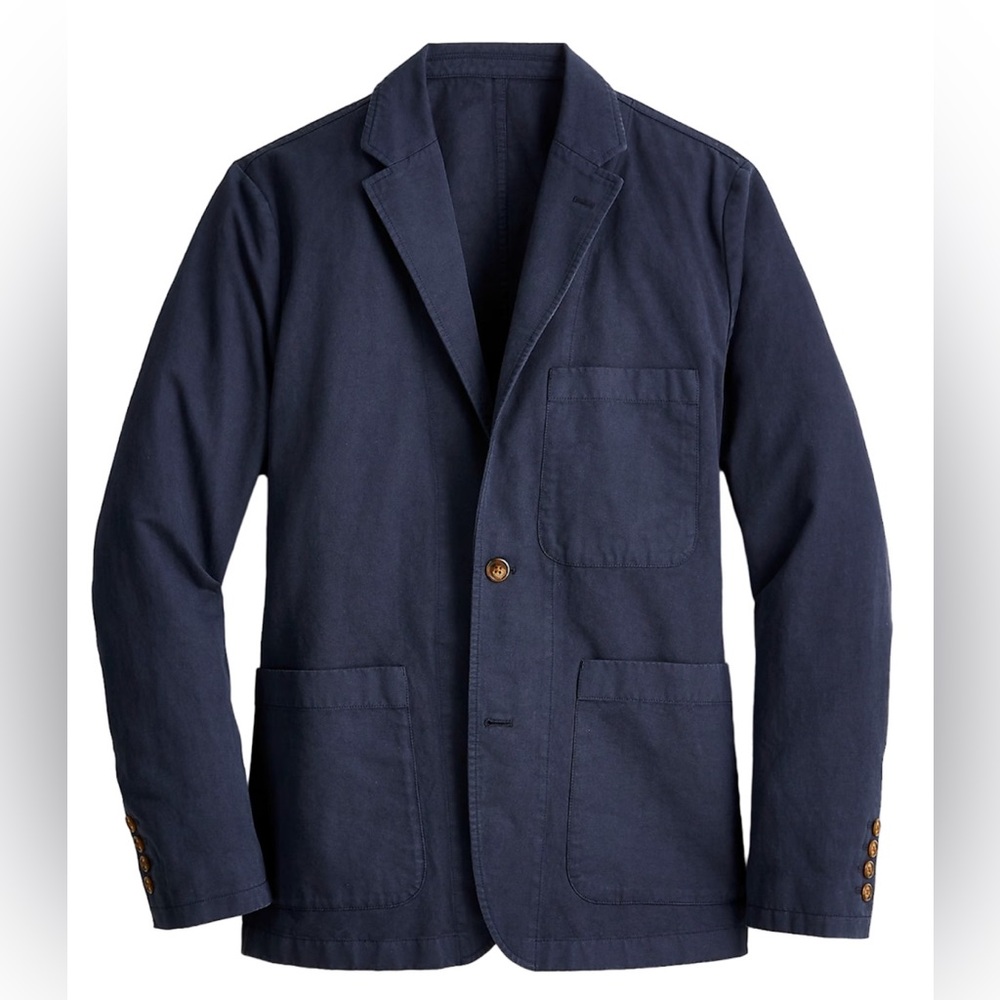 J. Crew Garment dyed cotton linen chino suit jacket
